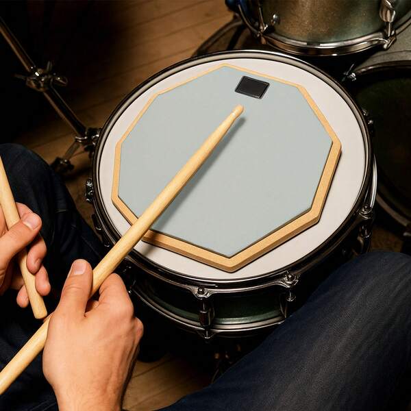 Double-Sided Drum Practice Pad With Stand | Silent Snare Drum Training Kit | Includes Drum Sticks & Oxford Storage Bag