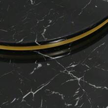 (WF303615AAW Instructions Change) Modern Nesting Coffee Table High Gloss Marble Pattern 2-Piece Set Round Coffee Tables Round Nested Side Table - Black - View 7