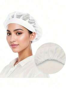 Breathable Chef Hat Mesh Dust-Proof Hat 360 Degree Air Circulation Work Caps Adjustable Fabric Hat Elastic Kitchen Cooking Cap Mesh Hair Net Cap For Men And Women For Catering Baking Hotel Restaurant Factory Food Processing Use Workshop Work Net Hats Uniform Cap Non-Slip Hairnet Reusable Head Cover Hair Chefs Work Accessory Kitchen Accessor - 彩色 - 查看 4