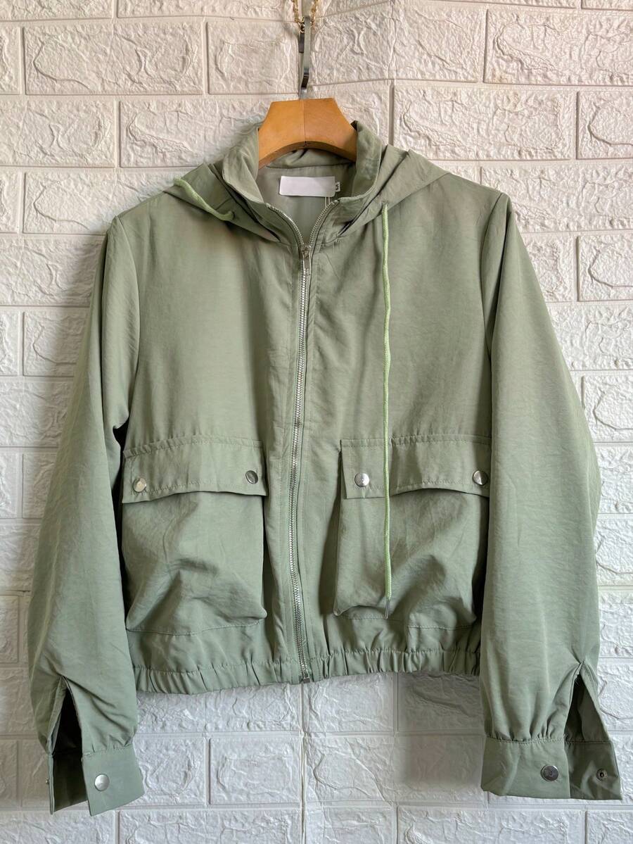 Women's Windbreaker Bomber Jacket - 淺綠色ZY1003 - 查看 1