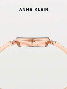 Anne Klein Women's Fashion Minimalist Stainless Steel Quartz Waterproof Watch - Black and Rose Gold - View 6