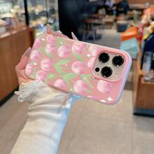 Funda suave antigolpes, compatible con iPhone 17/16/15/14/13/12/11 Series,  S25/S24/S23/A Series, OPPO, VIVO - Rosa - Ver 5