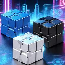 Alloy Infinity Cube Fidget Toy, Transformable Stress Relief Gadget, Metal Cube Desk Toy For Adults, Classroom Learning Pressure Relief - Multicolor - View 4