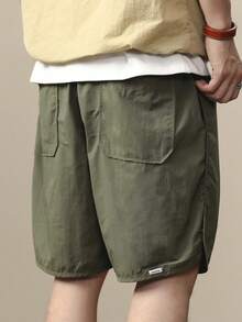 1pc Men's Loose Casual Shorts, Comfortable And Breathable For Beach, Outdoor, Sports, Summer - Army Green - View 5