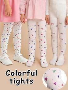 Colorful Dance Tights, Colorful Butterfly & Star Printed Stirrup Tights For Kids, Soft & Comfortable, Colorful Printed Tights - Multicolor - View 13