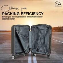 Tanness 34L Cabin Suitcase 55x40x20 Hard Shell 4 Wheels Combination Lock - ROSE GOLD - View 7