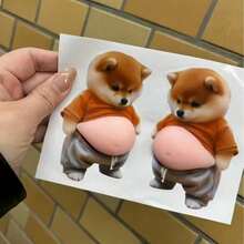 1/2pcs Cute 3D Shiba Inu/Corgi Shaped Cushion Stickers, Soft Mute Shock Absorbing Pads, Suitable For Phones, Cars, Fridges, Desks And Home Decor, Perfect Gift For Pet Lovers - Big Belly Anti-collision Pad - View 6