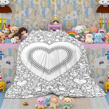 1pc Ocean World Adult Coloring Blanket With Sea Turtle, Starfish & Seahorse Patterns - Thickened Flannel All-Season Warm Throw For Adults &, Relax Coloring Book Pages Bedspread, Sofa Bed Cover, Marine Life Design Gift Her Gifts For Her, Him, Family, Boyfriend, Girlfriend, Father, Family, Mother, Lover, Daughter, Son, Grandfather, Grandmother, Friend, Classmate, Pet. Perfect Nap, Camping, Travel, Home, Daily Life, Office Decoration, Birthday, Anniversary, Valentine's Day, Thanksgiving, Christmas, Halloween, Mother's Day, Father's Day, Wedding, New Year Gifts,Back To School Season - 多色3 - 查看 4