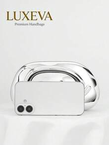 Women's Metallic Evening Handbags, Glamorous Crossbody Handbags, Party Mini Clutch Purse, Party Dress Evening Dress & Sequin Dress Evening Clutch Purses, Women Acrylic Handbags Metallic Handlebars Shoulder Crossbody Bag, Wedding Party Casual Perfectly Matching With Bridal & Gold Heels, Travel Essential, Bags, Beach Bag, Summer, Purses And Bags Women, Easter, Octobuddy, Boho, Key Chains, Cruise Essential, Wedding Items, Polka Dot, Beach Accesories For Women, Travel Accesoires, Car Acessesories, Vacation Essentials, Travel Essentials For Women, Beach Bag[US-Based Shipping] - 銀色 - 查看 8