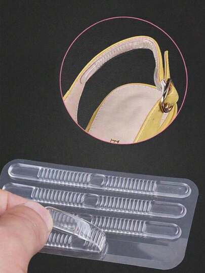 4 piezas/8 piezas Tiras de silicona transparente antideslizante, previenen la fricción del pie, adecuadas para diferentes sandalias, tacones altos, cinturones, zapatos y accesorios de botas, opción primavera/verano, regalo para dama de honor, decoración del hogar, viaje a la playa, unisex, vacaciones