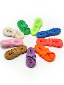 Single-Layer Flat Colorful Shoelaces, Suitable For Sneakers, Canvas Shoes, Basketball Shoes, White Shoes, Sports & Casual Shoes, Women Men Trainers Running Shoes - 彩色 - 查看 7