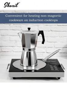 shoxil 1pc Heat Conduction Plate, Suitable For Induction Cooktop, Gas Stove, Moka Pot, Small Saucepan, Stainless Steel Pot, Ceramic Casserole. Quickly Thaws Meat, Concentrates Heat, Anti-Slip, Suitable For Kitchen & Home - Heat Plate - View 3