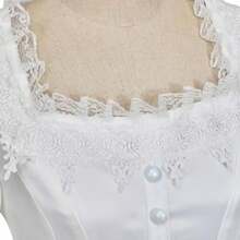 Phantom Opera Cosplay Costume Womens White Victorian Dress Prom Gown Set Halloween Musical Outfit - trắng - Xem 5