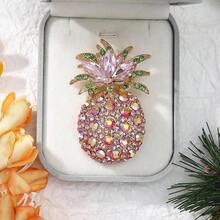 1 Piece Rhinestone Fruit Pineapple Design Ladies Brooch Suit Coat Clothing Accessories Pins Simulated Luxury Party Favors - Kiểu 3 - Xem 2
