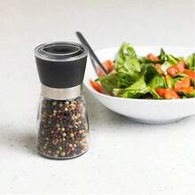 1pcs/Set Seasoning Bottle Set, Includes Salt & Pepper Shaker, Spice Grinder With Holder Airtight Spice Jars, Functional Kitchen Accessories, Holiday Party Gift - Black - View 12