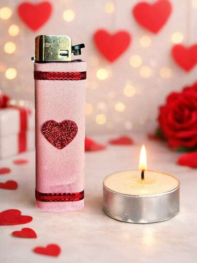 encendedor con mini vela san valentín 14 de febrero regalo recuerdo obsequio decorado corazón corazones tea light