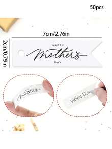 50/100/200pcs Mother's Day Gift Labels, Mother's Day Hanging Labels, Suitable For DIY Handicrafts And Mother's Party Gift Packaging - Multicolor - View 9
