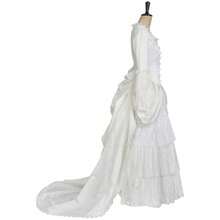 Phantom Opera Cosplay Costume Womens White Victorian Dress Prom Gown Set Halloween Musical Outfit - trắng - Xem 3