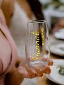 1/6/12pcs Personalized Glass Cup Stickers, Custom Name Gifts, Custom Soda Cup Stickers Suitable For Bridesmaids, Bachelorette Party Gifts, Bridal Shower Gifts, Bridesmaid Gifts, Bachelorette Party Gifts, Boho Wedding Gifts - 彩色 - 查看 2
