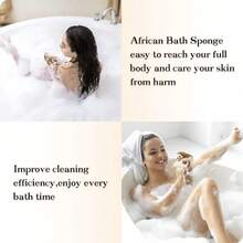 3 Pieces African Net Sponge With Handles Long African Exfoliating Net Washcloth Bath Sponge Net Cloth Wash Net Body Back Scrubber For Shower Loofah - Blue-purple-brown - View 7