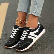 Women'S Casual Slip-On Sneakers, Breathable Low-Top Walking Skate Shoes, Lightweight White Daily Shoes - 升級黑 - 查看 5