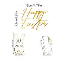 1 Stück/3 Stücke/6 Stücke Fröhliche Ostern Acryl Tortendeko Set mit goldenem & weißem Hasen Design Tortenpicks für Ostern Party Torte Dekoration - mehrfarbig - Übersicht 9