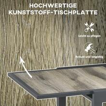 Garden Table, Dining Table With Extendable Top, Wood-Look Patio Table, Aluminum Balcony Table, Beige And Grey, 160 X 80 X 75 Cm - Black - View 6