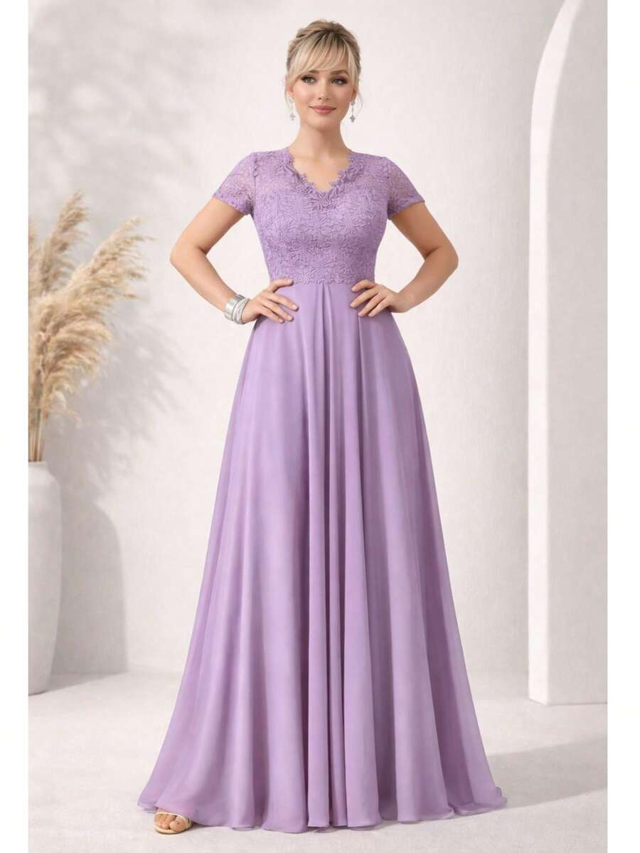 Women Dresses - Lilac Purple - View 1