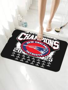 Diatomaceous Earth Bath Mat Champions 25 Times Afc East Division Title Celebration Football Team Logo Memory Foam Non Slip Absorbent Bathroom Rug For Fans Home Decor Sports T - Black - View 1