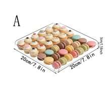 1 pieza Bandeja acrílica transparente, plato de servir cuadrado apilable, adecuado para pasteles, postres, galletas, pan, aperitivos, frutas, mesa de bufé - transparente - Ver 10