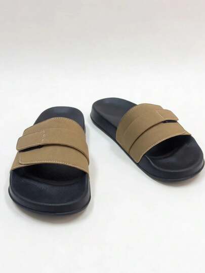 2026 Hot Selling Men's Brown/Black Casual/Work/Bathroom Slippers, Soft Rubber Skin-Friendly Material, Super , Suitable For Spring, Summer, Autumn And Winter