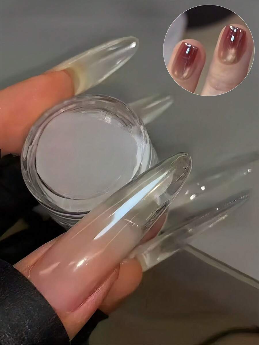 1pc Mirror Nail Powder, High Gloss & Transparent Crystal Powder, Fine Texture, Suitable For DIY Nail Art Decoration - Nhiều màu - Xem 1