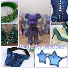 13125颗黑色、金色、银色、棕色水钻，3mm-6mm闪亮果冻树脂宝石，棕色AB黑色闪亮宝石套装，适用于手工DIY扇子、手机壳、玻璃杯工艺品 - 多色 - 查看 2