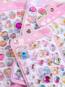 3D Cute Animal Rhinestone Stickers - Cartoon 3D Stickers, Fun Sparkling, Reusable, Great For Decorating Scrapbooks, Planners, Diaries, Notebooks, Phone Cases (Rhinestone Color Random) - Multicolor - View 4
