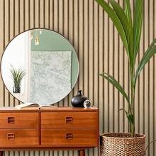 1 Roll Of Wooden Striped Self-Adhesive Wall, Ready To Be Peeled And Pasted, Detachable Self-Adhesive Waterproof And Oil-Proof PVC Vinyl Imitation Wood Contact Paper, Suitable For Countertop Drawer Stickers, Living Room, Sofa Background, Bedroom, Bar Decoration Stickers, Bathroom, Kitchen, Cabinet Furniture Stickers, House Decoration, Home Decoration, Autumn Aesthetics - Striped Grille - View 6