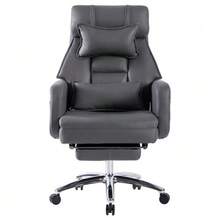 Drehbarer Ergonomischer Bürostuhl, Technologie Leder High Back Office Stuhl Mit Lendenwirbelstütze Kopfstütze, Sitzender Bequemer Boss Stuhl, 155° Liegender Computer Stuhl BEIGE - Dark Grey - View 3