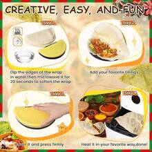 8-Inch Tortilla Sealer, Tortilla Pressing Tool, Adjustable Mexican Tortilla Compressor, Suitable For 8-Inch Wraps, Flip-Top Tortilla Machine For Tortillas, Sandwiches, And Wraps - Yellow - View 3