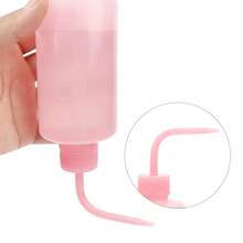 250ml Eyelash Rinse Bottle With Curved Nozzle: Transparent Scale Design, Well-Sealed Eyelash Wash Bottle For Extensions And Maintenance. - Pink - View 2