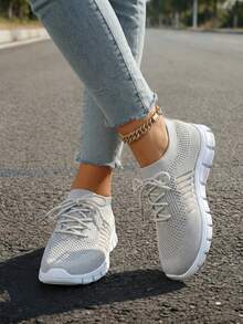 2026NEWLadies Multi-Color Casual Sports Shoes, Road Running Shoes, Breathable And Lightweight Mesh Sports Shoes,Women's Tennis Shoes: Zapatillas & Tenis Para Mujer Fashion Sneakers - Xám - Xem 4