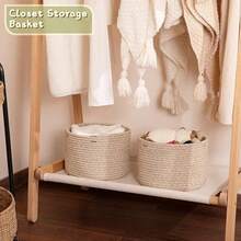 1 peça Cesto macio tecido à mão, cesto de arrumação, cesto organizador, cesto de cosméticos, cesto de viagem, cesto de decoração de sala, cesto de presente, cesto preto, cesto de arrumação, cesto de brinquedos, cesto de decoração de casa, cesto de decoração de secretária, decoração de casa, cesto de decoração de quarto, cesto de presente - Efedra - Ver 6