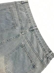 Men's Fashionable Streetwear Retro Loose Fit Champagne Blue Jeans - Rượu sâm banh - Xem 7