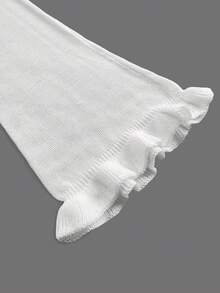Đầm mini dáng suông mỏng nhẹ, gợi cảm, tối giản, màu trơn, thích hợp cho kỳ nghỉ biển, có bèo nhún, tay loe, hở lưng, màu trắng, dành cho nữ, mùa xuân/hè. - trắng - Xem 10