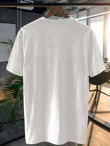 Disney Camiseta de estilo retro y urbano, impresa con gráficos de letras de Mickey Mouse, hecha de tela de alta calidad, camiseta de cuello redondo de manga corta para hombre - Blanco - Ver 3
