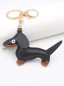 1pc Unisex New PU Leather Dachshund Keychain Minimalist Cute Sausage Dog Keyring Gift For Pet Lovers Bag Charm Purse Charm Purse Accessories Cute Girly Stuff Car Essentials Car Decoration Kawaii Vacation Essentials Bag Accessories - Multicolor - View 2