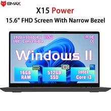 BMAX X15 Power Laptop | Windows 11 | 15.6" FHD IPS Narrow Bezel | Core I3 | 16GB RAM + 512GB SSD | Full Keyboard | Large Touchpad | 180° Opening | Thin And Light Laptop For Work And Study - 查看 1