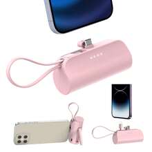 YLYP 5000mAh Portable Charger With Stand, Suitable For Type-C Phones, Super Compact Type-C Power Bank, Travel Essential, Plug-In Battery Pack, Travel Wireless Phone Charger For IPhone 17/17 Air/16/15 And Android Galaxy Phones - Recolor - View 16