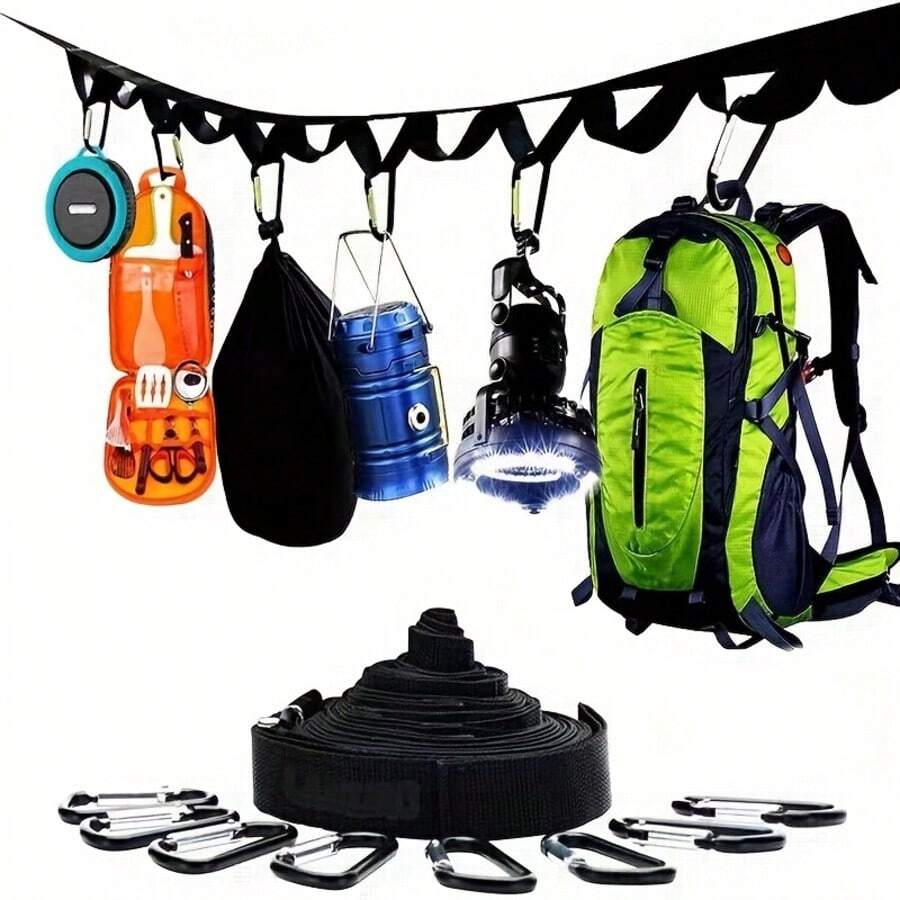 1set Made From Tear-Resistant, Weatherproof Nylon Webbing, This Hanging Rope Withstands Rain, Wind, And Rough Outdoor Use Without Fraying Or Stretching., Camping Equipment - Multicolor - View 1
