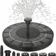Solar Powered Bird Bath Fountain With Nozzle; Solar Powered Bird Bath Fountain Pump; Solar Floating Fountain Pump, Suitable For Bird Baths, Fish Tanks, Outdoor, Garden And Pond, Garden Decor, Outdoor Decor - 黑色 - 查看 14