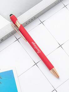 Personalised Pen With Rose Gold Trim, Engraved Name, Soft Touch Stylus Gift Box Options - Multicolor - View 38