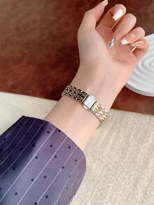 1件装女士简约休闲优雅复古中东风格手镯手表，复古金色 - 金色 - 查看 5